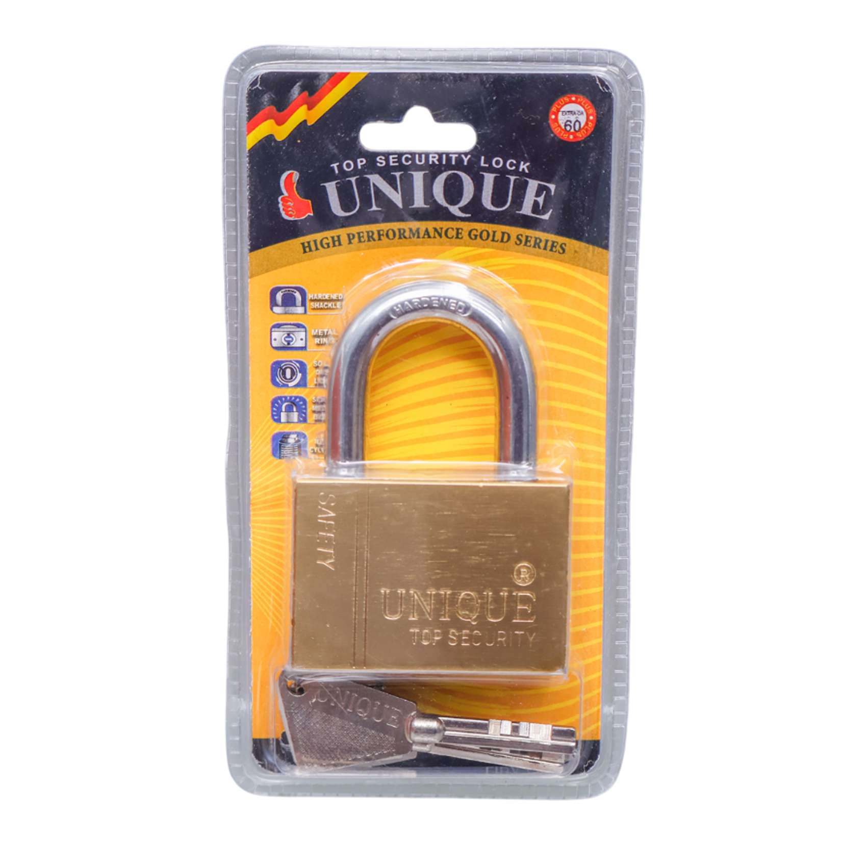 UNIQUE SECURITY LOCK GOLD 60MM