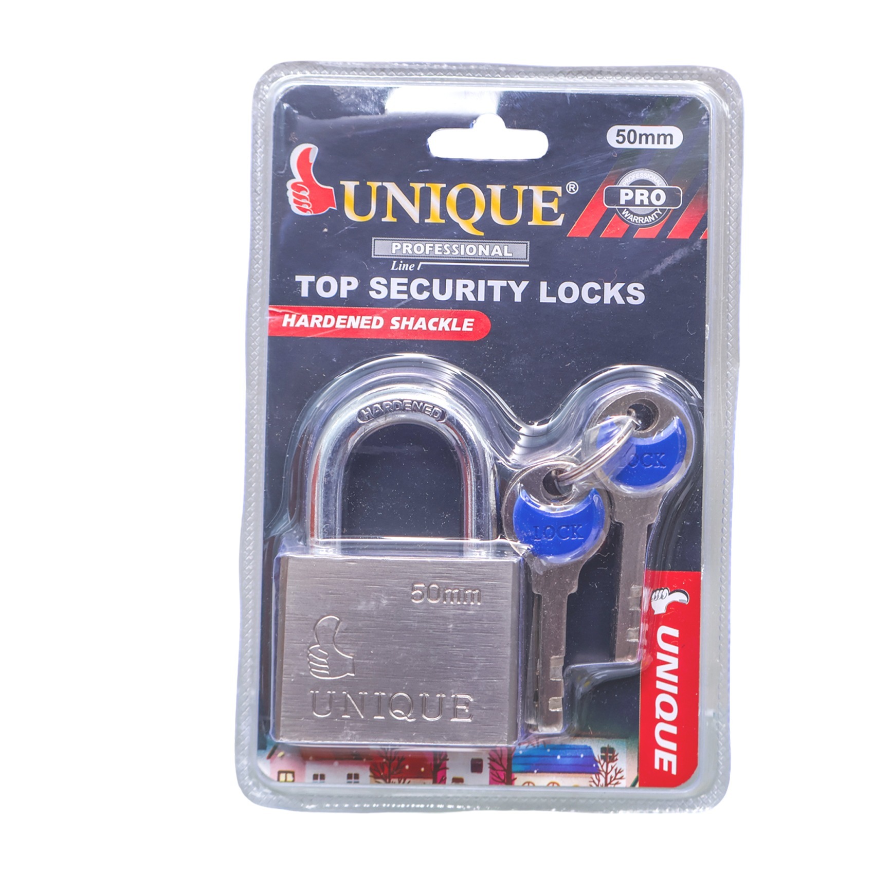 UNIQUE SECURITY LOCK SILVER 50MM