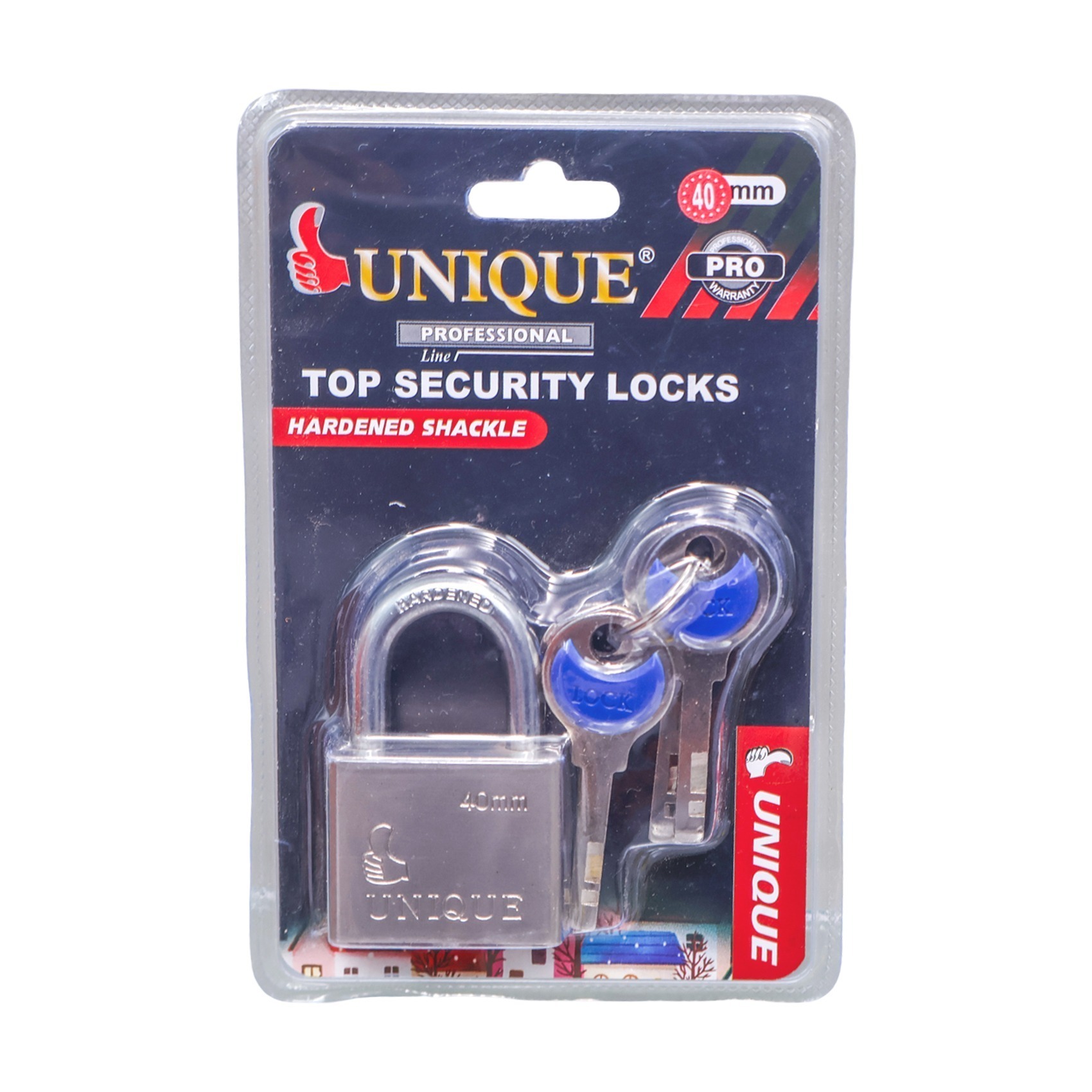 UNIQUE SECURITY LOCK SILVER 40MM