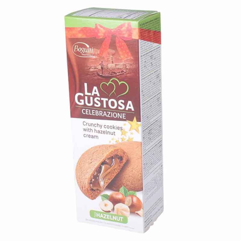 BOGUTTI LAGUS.C Cookies with Hazelnuts 150g – Crunchy Premium Chocolate Cookies with Roasted Hazelnut Chunks