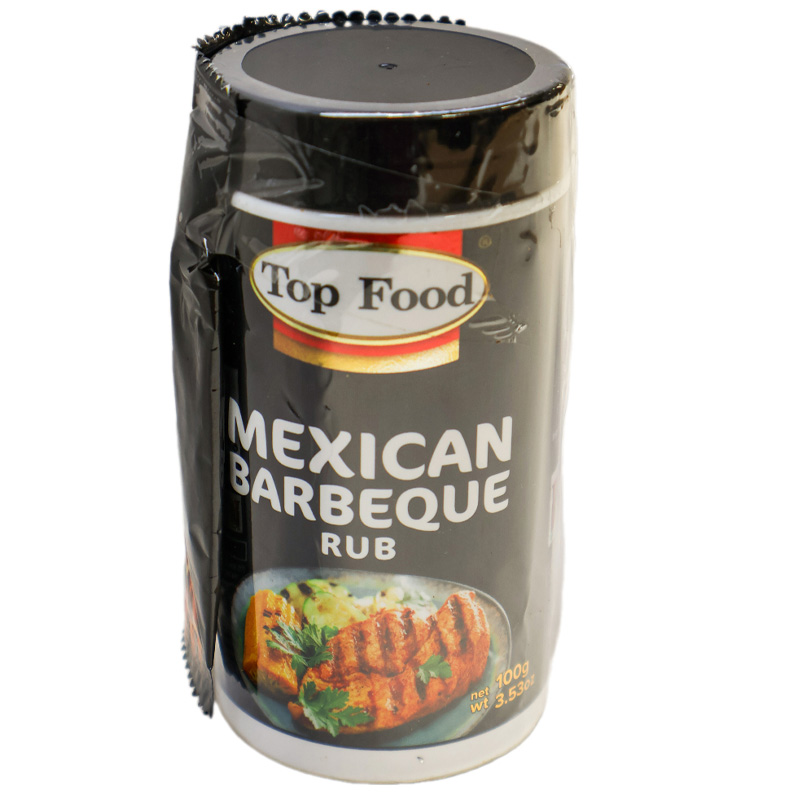 6162005201166_1 Top Food Mexican Barbeque Rub Jar 100g - Image 1