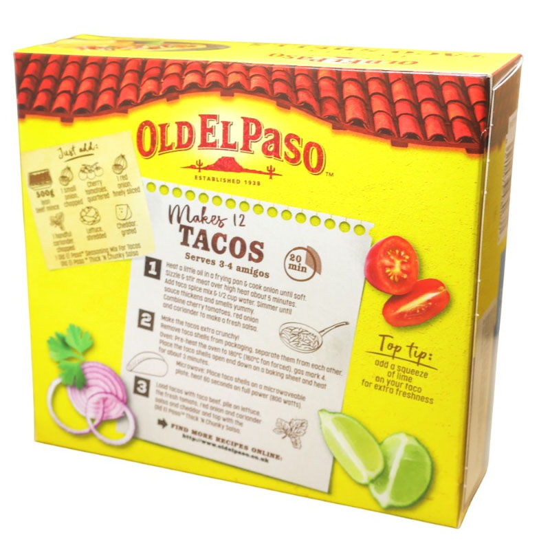 8410076480637 Old El Paso Taco Shells 156g - Image 1
