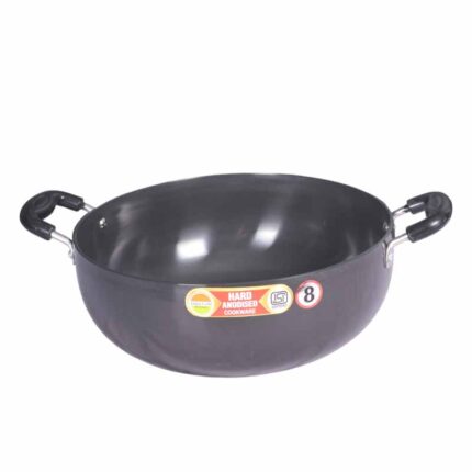 India Gold Deep Kadai 16 – Heavy Gauge Non-Stick Deep Fry Pan | Induction & Gas Compatible | Premium Indian Cookware for Frying, Sautéing & Curry Cooking