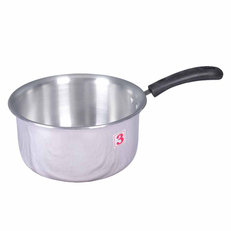 India Gold Aluminum Saucepan with Black Handle – 11 cm | Non-Stick, Durable & Lightweight Cookware India Gold Almn Saucepan With Handle 11 - Image 1