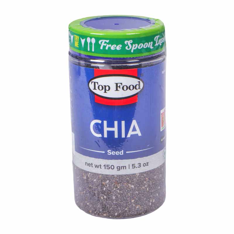 TOP FOOD Chia Seeds 150g | Superfood Nutrient-Rich Jar for Health & Wellness