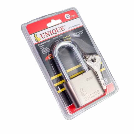 UNIQUE Security Lock Silver 50MM – Heavy-Duty Anti-Theft Padlock for Doors, Gates & Storage Protection