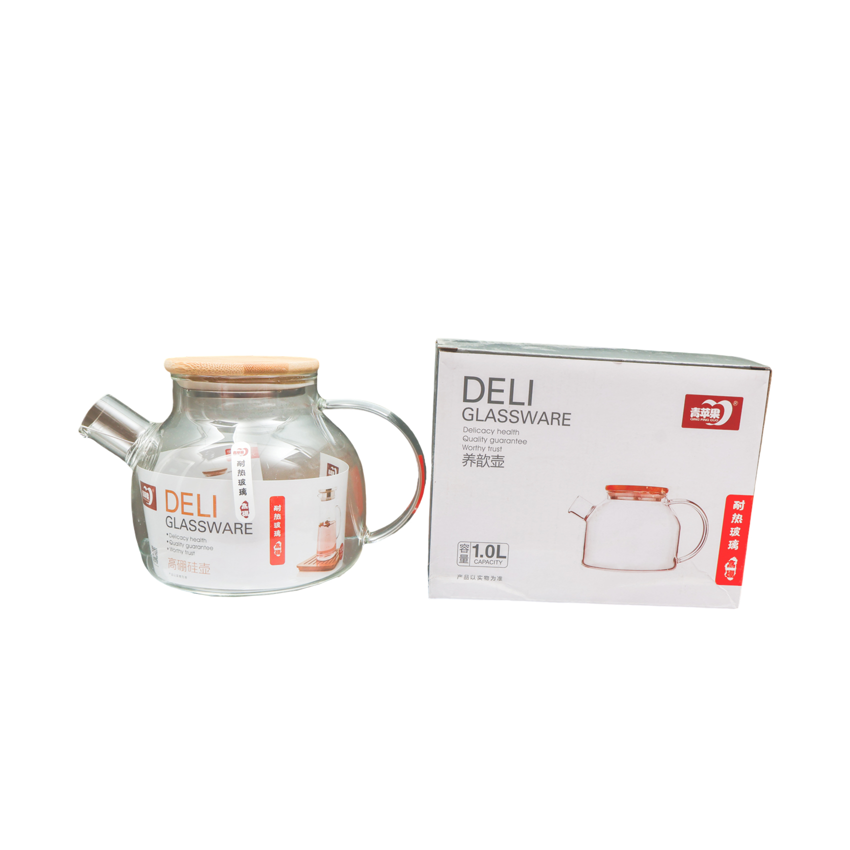 Glass Jug With Bamboo Lid 1.0L 5571