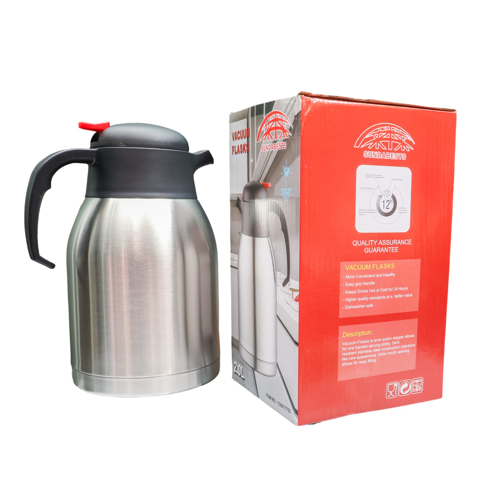SUNDABESTS RED BUTTON SS FLASK 2L