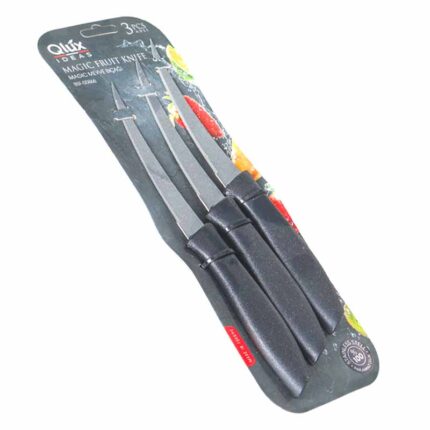 QLUX Magic Fruit Knife Set 3PCS (BSF-00866) – Ultra-Sharp Stainless Steel Kitchen Knives for Fruits & Vegetables