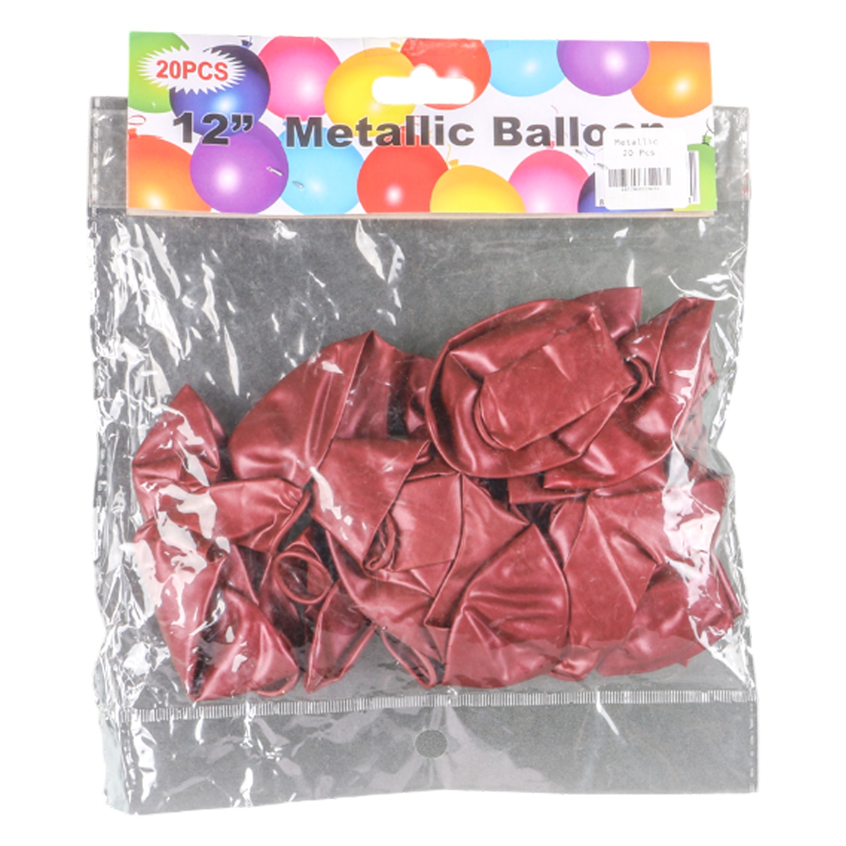 SINGLE COLOR METALLIC BALLOONS 20PC