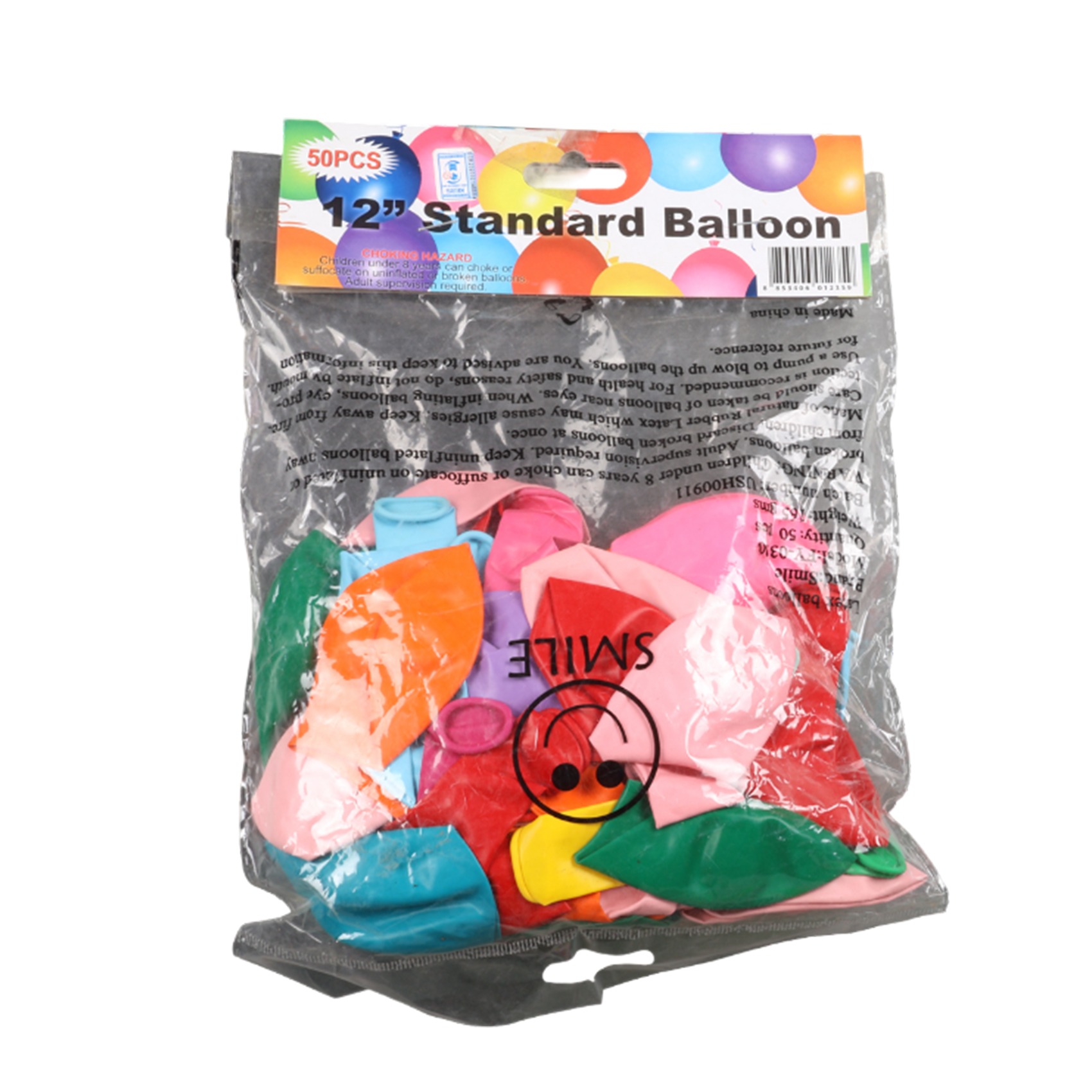 MIX COLOR STANDARD BALLOONS 50PC