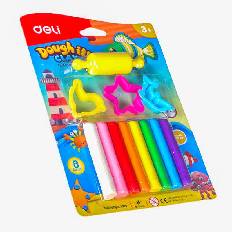 DELI Plasticine 100g Dough-It Clay (8 Colors) DELI Plasticine 100g Dough-It Clay (8 Colors)