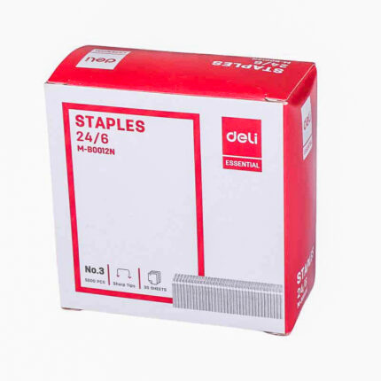 DELI M-B0012N Staples 24/6 – 5000’s | Heavy-Duty Office Staples for Standard Staplers | Durable, Jam-Free, Rust-Resistant