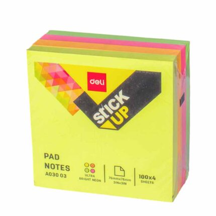 DELI A030 Stickup Notes Value-Pack – Colorful Adhesive Notes for Office & School