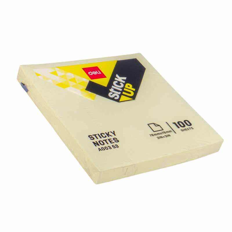DELI Stickup Notes 3"x3" Yellow Deli Stickup Notes 3x3 Yellow - Image 1