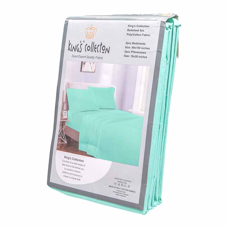 HL Bed Sheet 4-Piece Plain Cotton Set – King Size 90x100 cm HL Bed Sheet 4-Piece Plain Cotton Set – King Size 90x100 cm