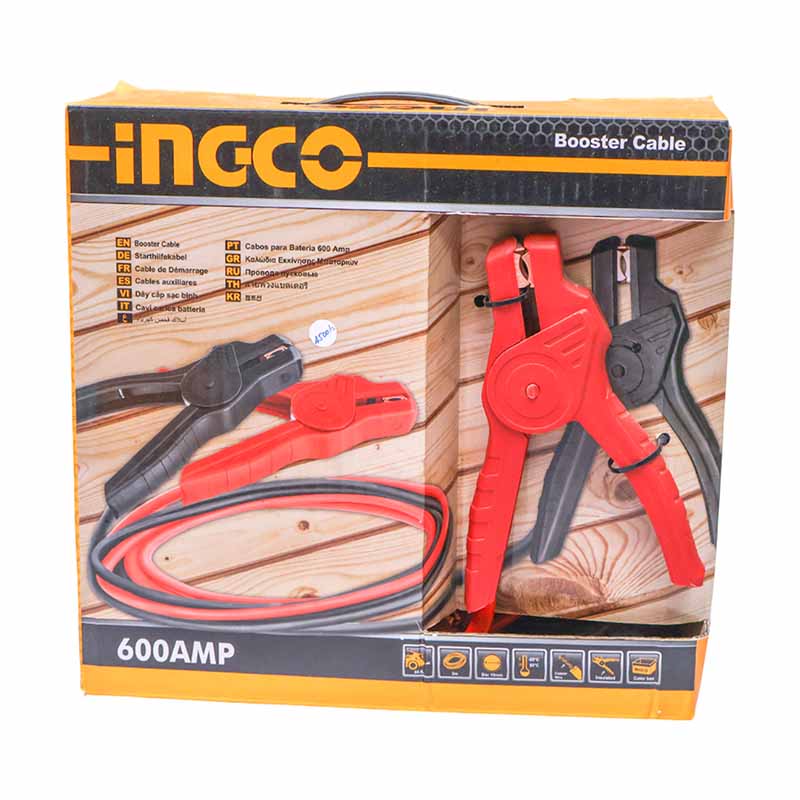 INGCO Booster Cable HBTCP6008 – Heavy Duty 600A Jump Start Cables with Insulated Clamps for Cars, SUVs & Trucks INGCO Booster Cable HBTCP6008 – Heavy Duty 600A Jump Start Cables with Insulated Clamps for Cars, SUVs & Trucks
