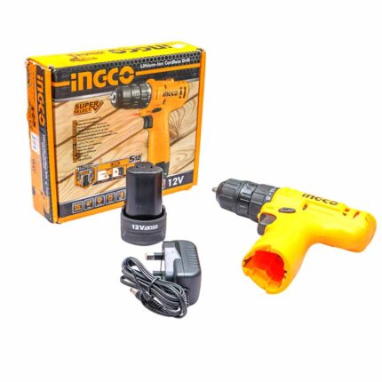 INGCO 12V Lithium-Ion Cordless Drill – Compact Rechargeable Power Drill for Home & Professional Use