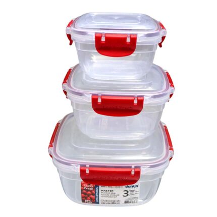 DUNYA 3PC Storage Container Set #30807 – Durable Kitchen & Home Organization Solution