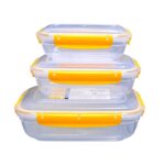 DUNYA 3PC ST#30887 Storage Containers – Airtight Multi-Purpose Plastic Food Storage Set
