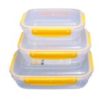DUNYA 3PC ST#30887 Storage Containers – Airtight Multi-Purpose Plastic Food Storage Set