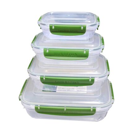 DUNYA 4PC Storage Containers Set ST#30848 – Durable Multi-Purpose Plastic Food & Home Storage Containers