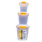 DUNYA 3PC Storage Containers Set #30838 – Airtight Kitchen & Pantry Organizer