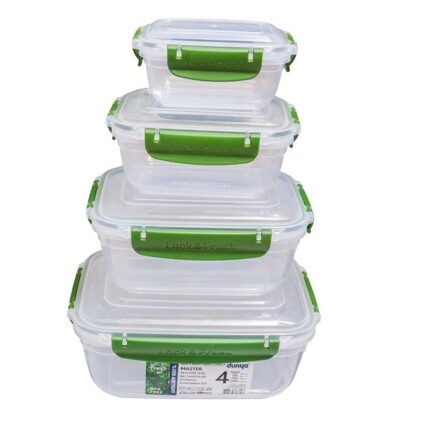 DUNYA 4-Piece Storage Container Set #30819 – Airtight Plastic Food Storage Containers for Kitchen Organization