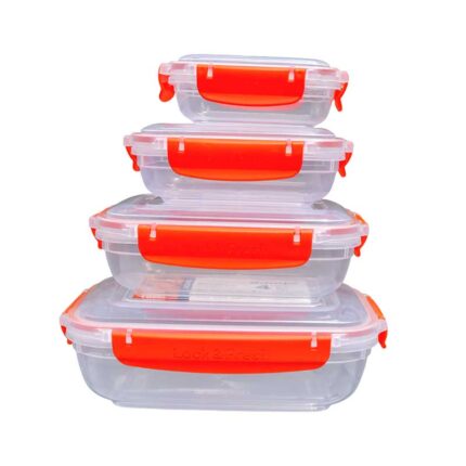 DUNYA 4PC Storage Containers Set ST#30847 – Airtight Plastic Food Storage Containers for Kitchen Organization