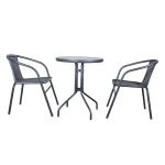 Storesome 3pc Bistro Set St/Wicker #8882