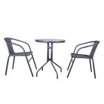 Storesome 3pc Bistro Set St/Wicker #8882 - Image 3