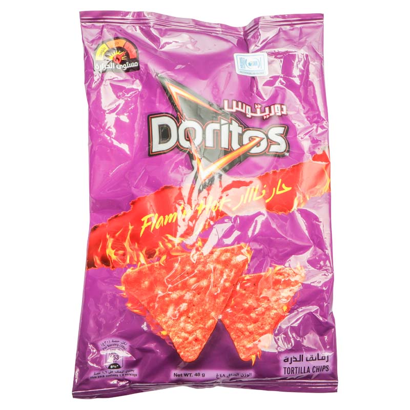 6281036008350_1 Doritos Flaming’ Hot Nacho Tortilla Corn
Chips - 48g - Image 1