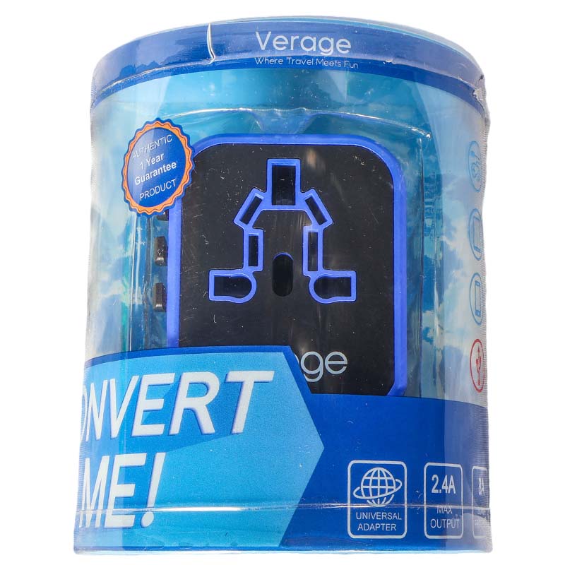 IMG_5870 Verage Universal Worlwide Adaptor Neon Blue VG-5507 - Image 1