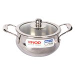 Vinod Platinum Triply Medium Belly Saucepot - 16Cm, 2L
