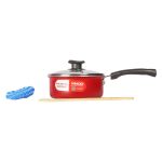 Vinod Zest Inducto Saucepan With Glass Lid-16 Cm, 1.6L - Image 5