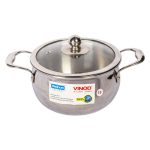 Vinod Platinum Triply Medium Belly Saucepot - 18Cm, 2.5L