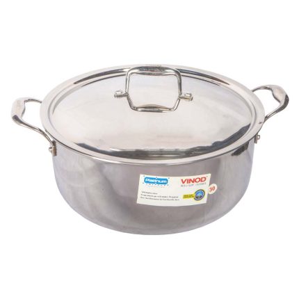 Vinod Platinum Triply Saucepot With Lid- 30 Cm, 8L