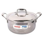 Vinod Platinum Triply Saucepot With Lid - 24 Cm, 5L