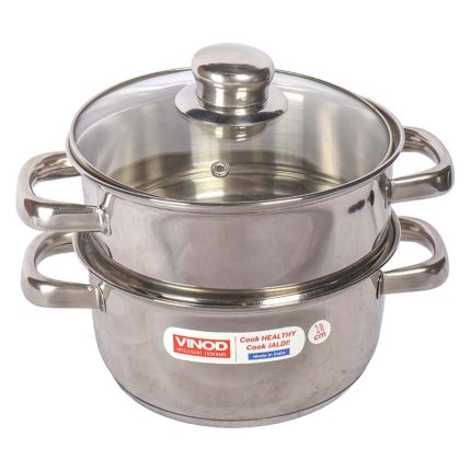 Vinod 2 Tier Steamer With Glass Lid - 20Cm