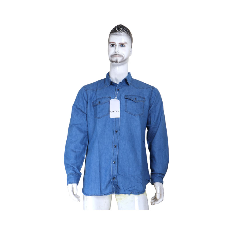 6564 Storesome Craxx Men Denim Shirt #4143 Light Blue XL - Image 1