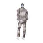 Storesome Craxx Men Cotton check Night Suit 2 pc set #K-062 Cream S - Image 2