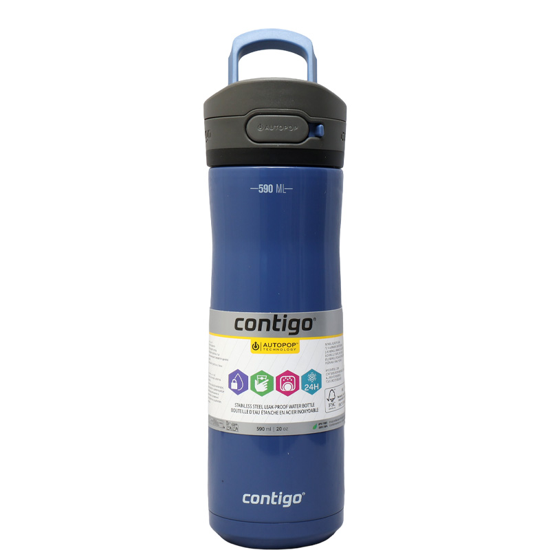 Contigo Jackson Chill 2.0 Stainless Steel 590ml Water Bottle - Blue Corn Contigo Jackson Chill 2.0 Stainless Steel 590ml Water Bottle - Blue Corn - Image 1
