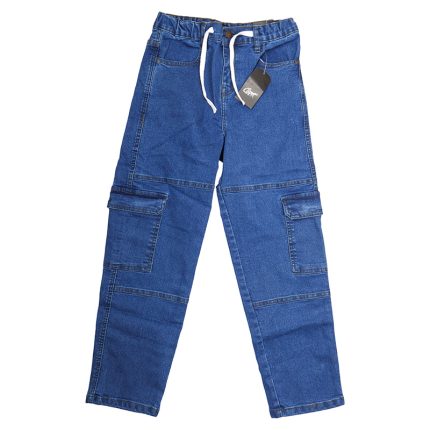 Storesome Craxx Boys Denim Cargo Joggers #10200  - Mid Blue  (9/10Years)