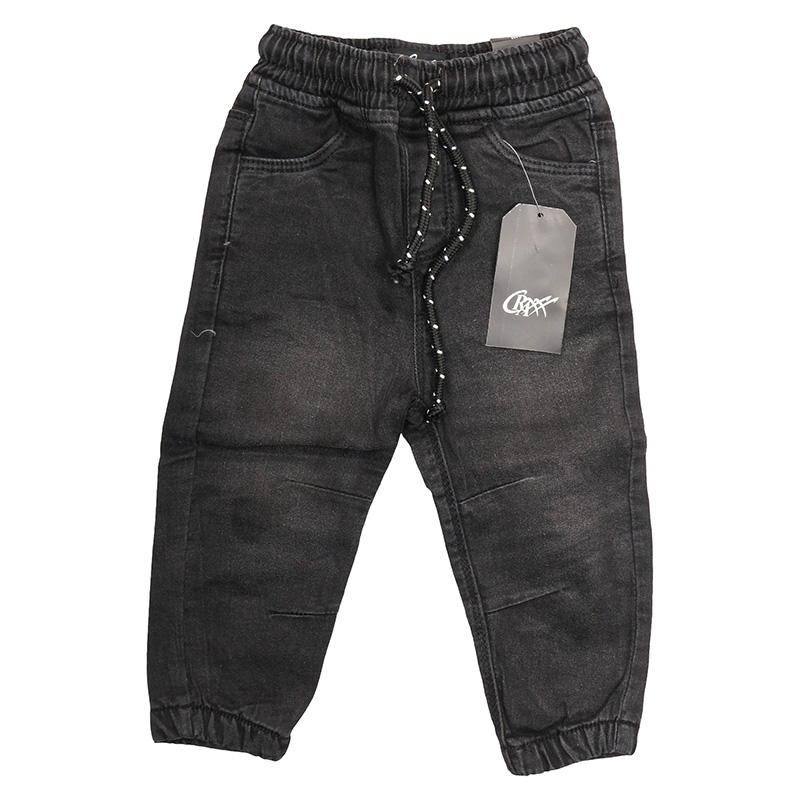Storesome Craxx Infants Girls Denim Joggers #IN-G-251 Black 12M Storesome Craxx Infants Girls Denim Joggers #IN-G-251 Black 12M - Image 1