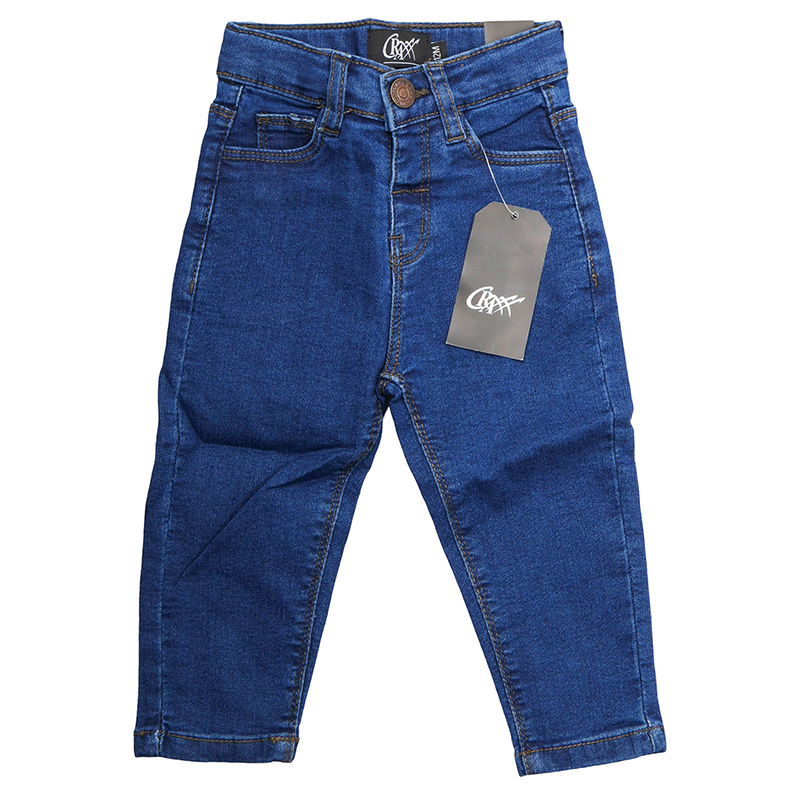 Storesome Craxx Infants Girls Denim Jeans #IN-G-241 Dark Blue 12M Storesome Craxx Infants Girls Denim Jeans #IN-G-241 Dark Blue 12M - Image 1