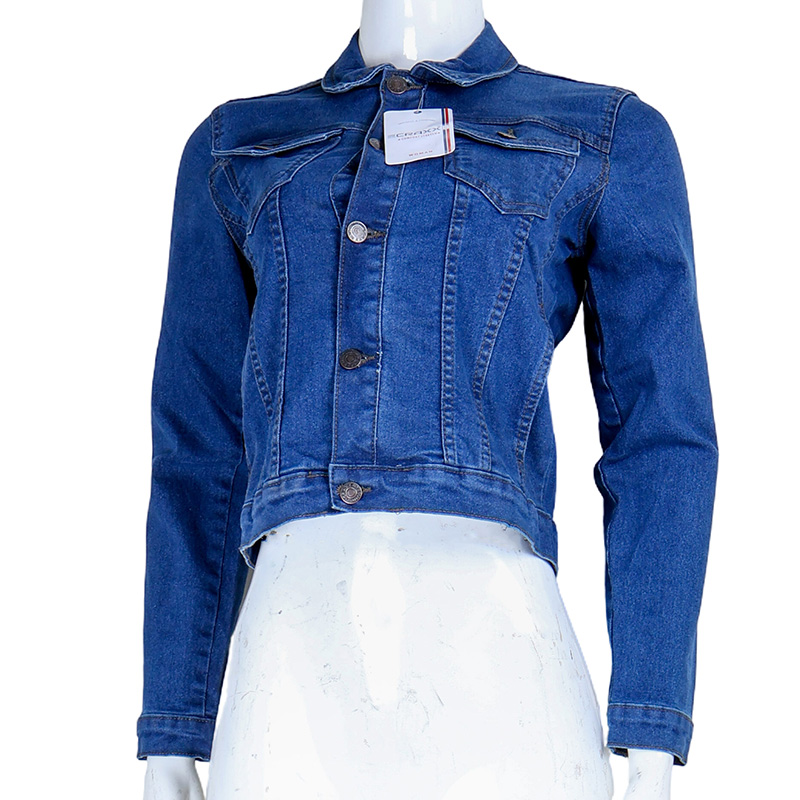 Storesome Craxx Ladies Denim Jacket #1571 Mid Blue M Storesome Craxx Ladies Denim Jacket #1571 Mid Blue M - Image 1